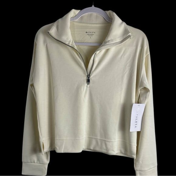 Athleta Seasoft 1/4 Zip Women’s Pull-Over Magnolia White Size S/P - Picture 4 of 12